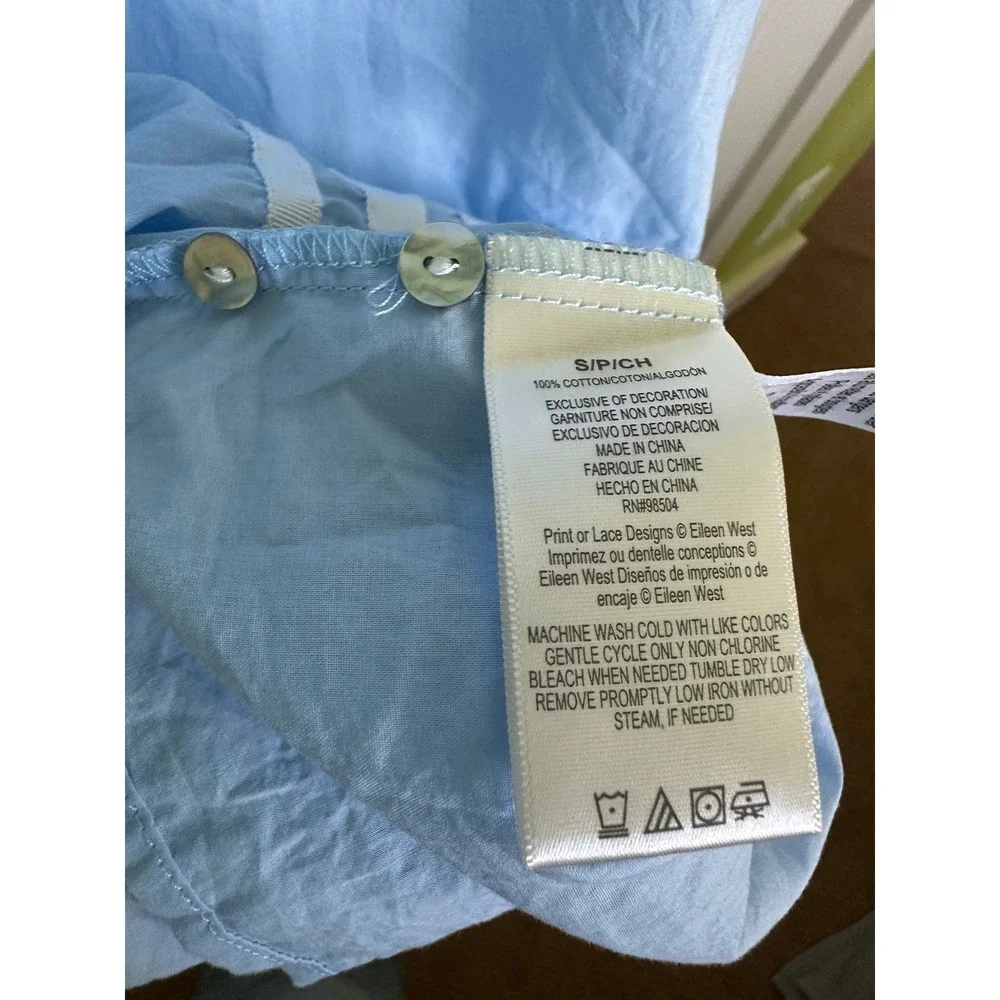 Eileen West Robe Womens S  Summer Breeze Cotton Button Front Long Pockets A Line